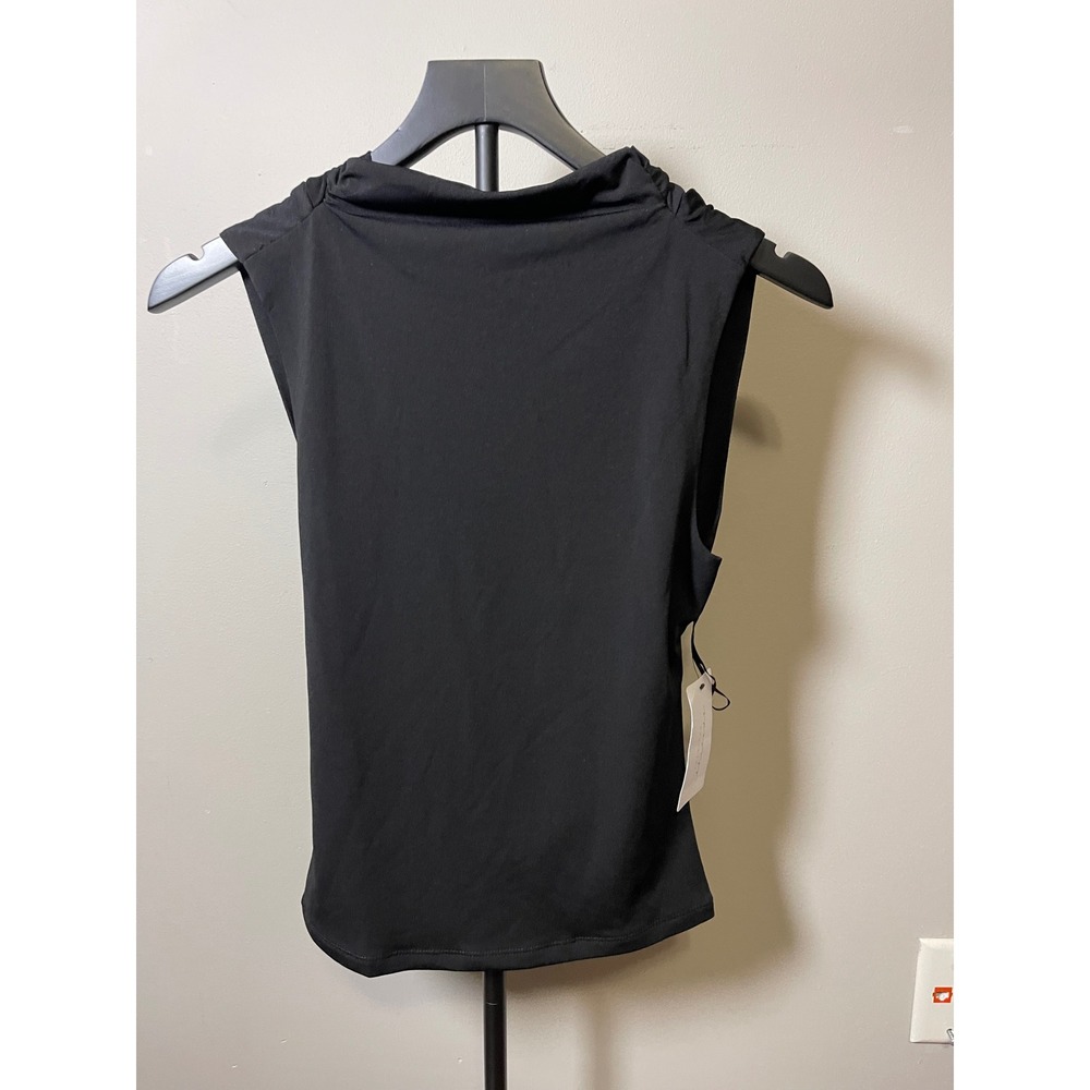 American Threads Black Open Back Tie Neck Cowl chic sexy feminine coquette soft